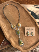 The Beck Lariat Necklace Set-Necklaces-Calli Co., Turquoise and Silver Jewelry, Native American Handmade, Zuni Tribe, Navajo Tribe, Brock Texas