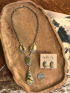 The Beck Lariat Necklace Set-Necklaces-Calli Co., Turquoise and Silver Jewelry, Native American Handmade, Zuni Tribe, Navajo Tribe, Brock Texas