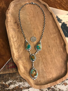 The Dolliver Lariat Necklace Set-Necklaces-Calli Co., Turquoise and Silver Jewelry, Native American Handmade, Zuni Tribe, Navajo Tribe, Brock Texas