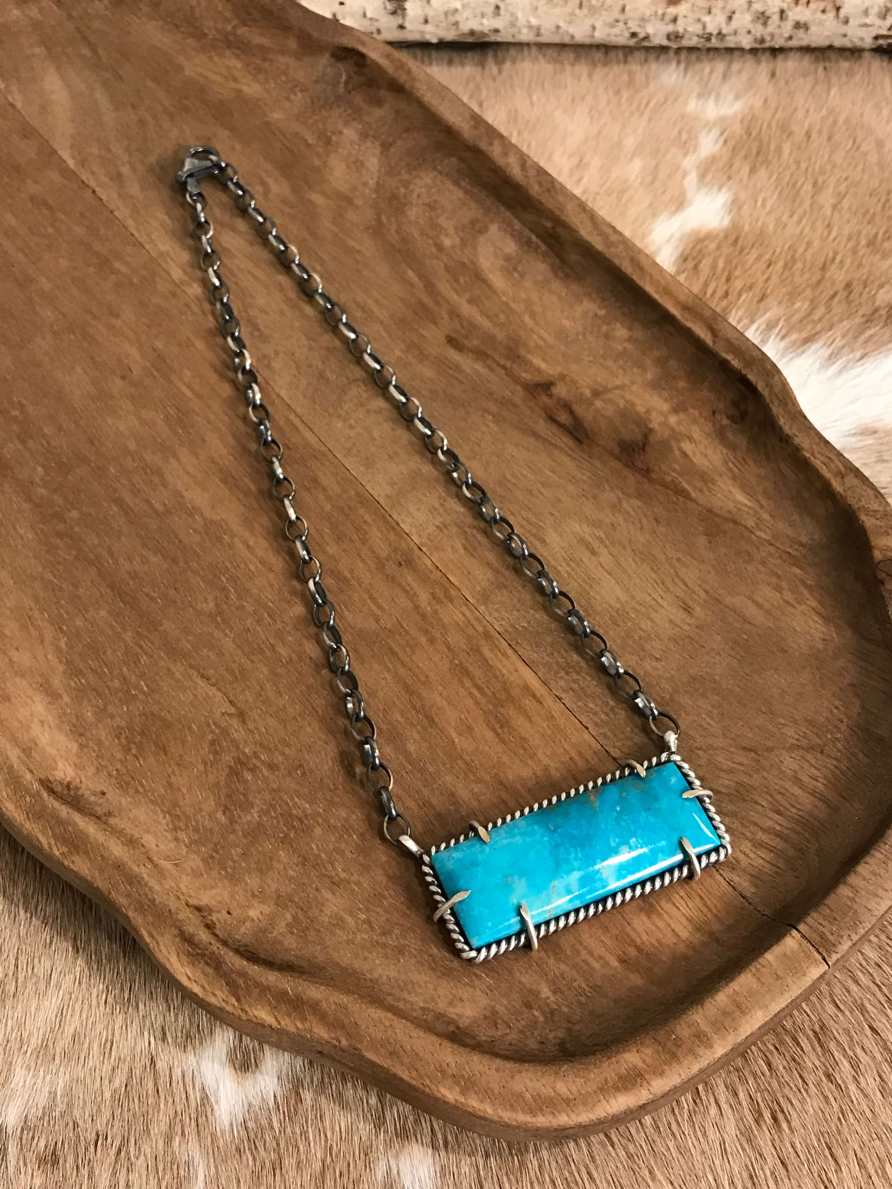 The Bromley Necklace, 10-Necklaces-Calli Co., Turquoise and Silver Jewelry, Native American Handmade, Zuni Tribe, Navajo Tribe, Brock Texas