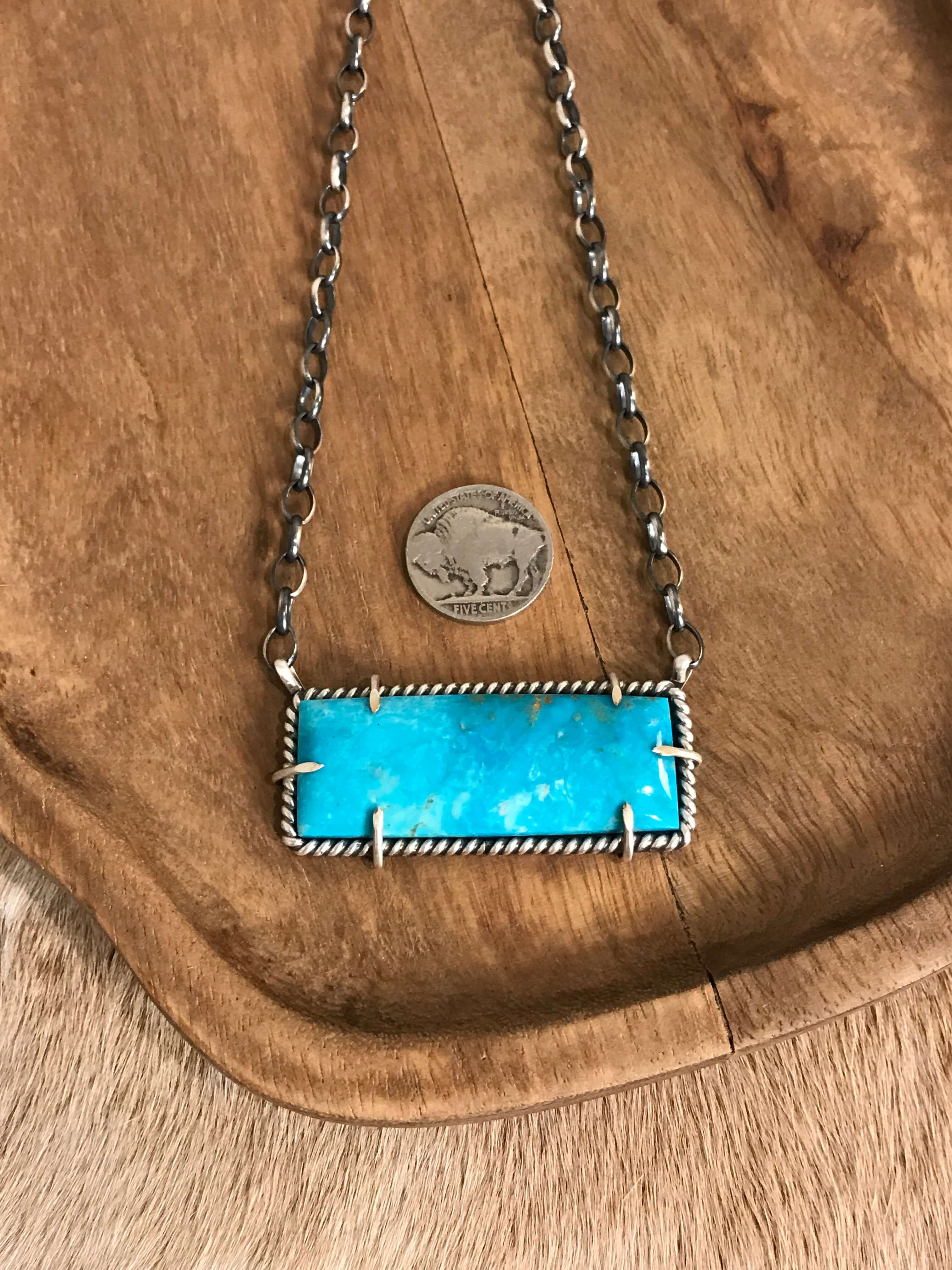 The Bromley Necklace, 10-Necklaces-Calli Co., Turquoise and Silver Jewelry, Native American Handmade, Zuni Tribe, Navajo Tribe, Brock Texas