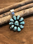 The Luray Golden Hills Cluster Pendant-Pendants-Calli Co., Turquoise and Silver Jewelry, Native American Handmade, Zuni Tribe, Navajo Tribe, Brock Texas