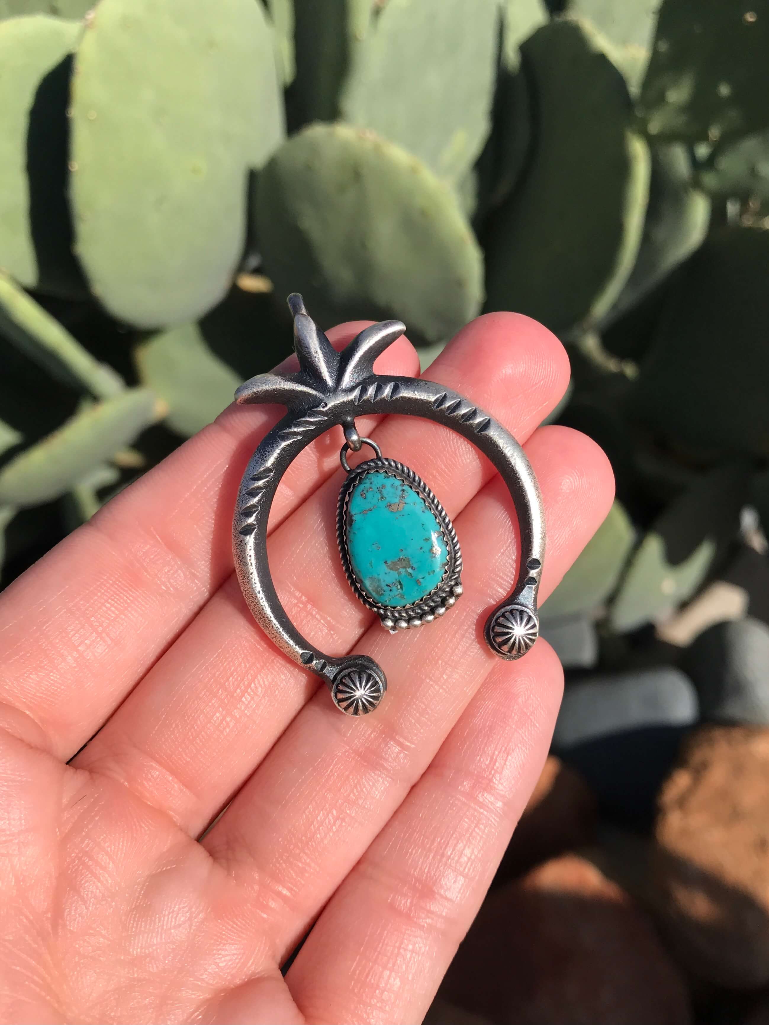 The Naja Pendant, 58-Pendants-Calli Co., Turquoise and Silver Jewelry, Native American Handmade, Zuni Tribe, Navajo Tribe, Brock Texas