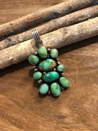 The Comobabi Turquoise Cluster Pendant-Pendants-Calli Co., Turquoise and Silver Jewelry, Native American Handmade, Zuni Tribe, Navajo Tribe, Brock Texas