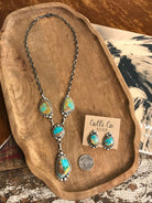 The Sabino Lariat Necklace Set-Necklaces-Calli Co., Turquoise and Silver Jewelry, Native American Handmade, Zuni Tribe, Navajo Tribe, Brock Texas