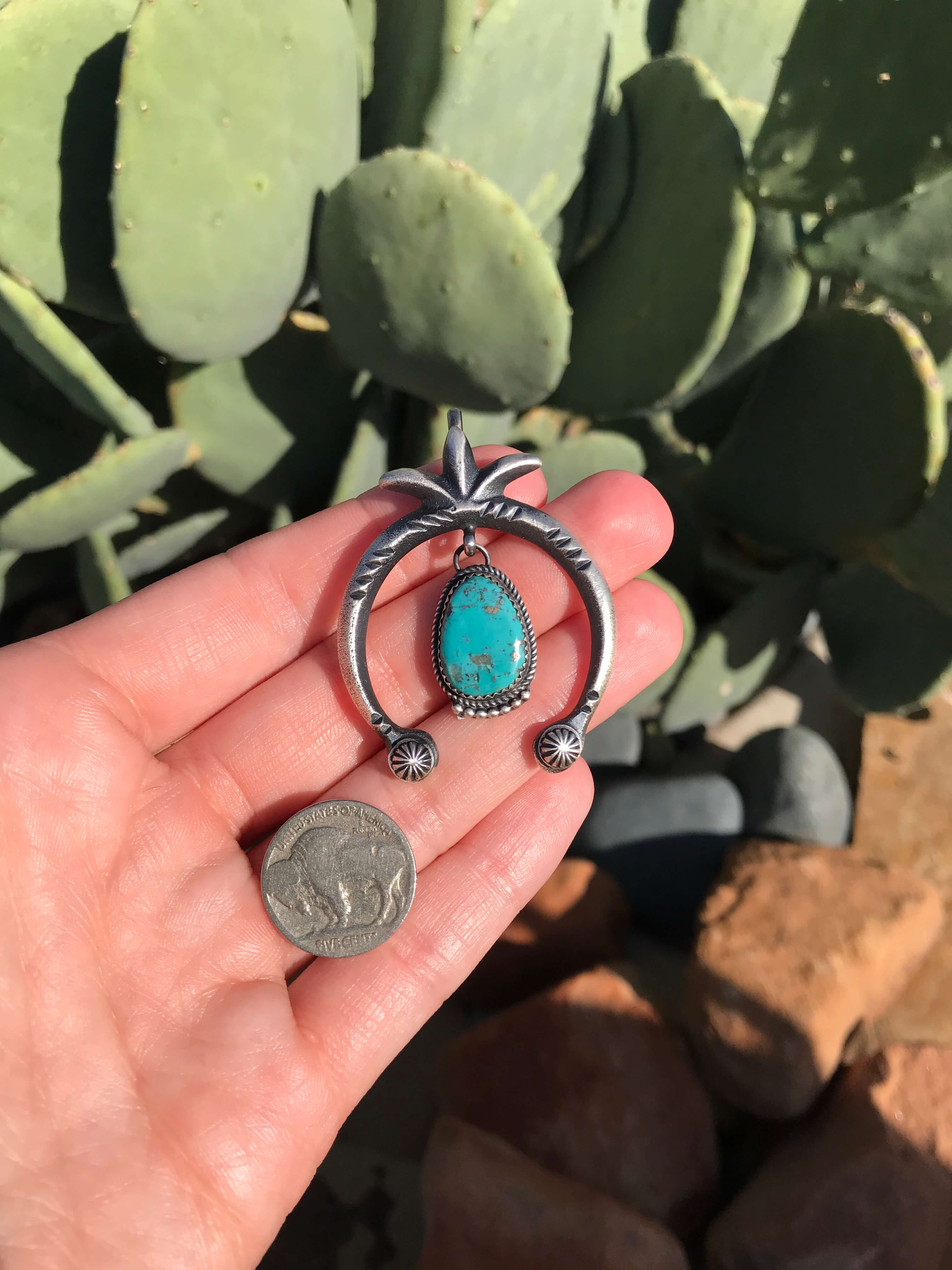 The Naja Pendant, 58-Pendants-Calli Co., Turquoise and Silver Jewelry, Native American Handmade, Zuni Tribe, Navajo Tribe, Brock Texas