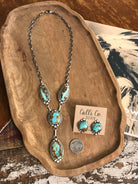 The Big Bend Lariat Necklace Set-Necklaces-Calli Co., Turquoise and Silver Jewelry, Native American Handmade, Zuni Tribe, Navajo Tribe, Brock Texas