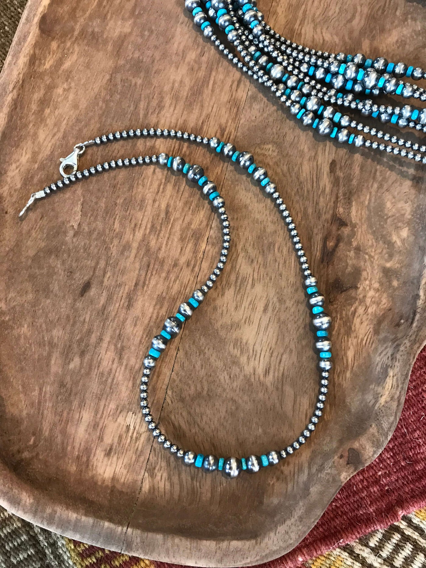 The Onaka Necklace, 18"-Necklaces-Calli Co., Turquoise and Silver Jewelry, Native American Handmade, Zuni Tribe, Navajo Tribe, Brock Texas