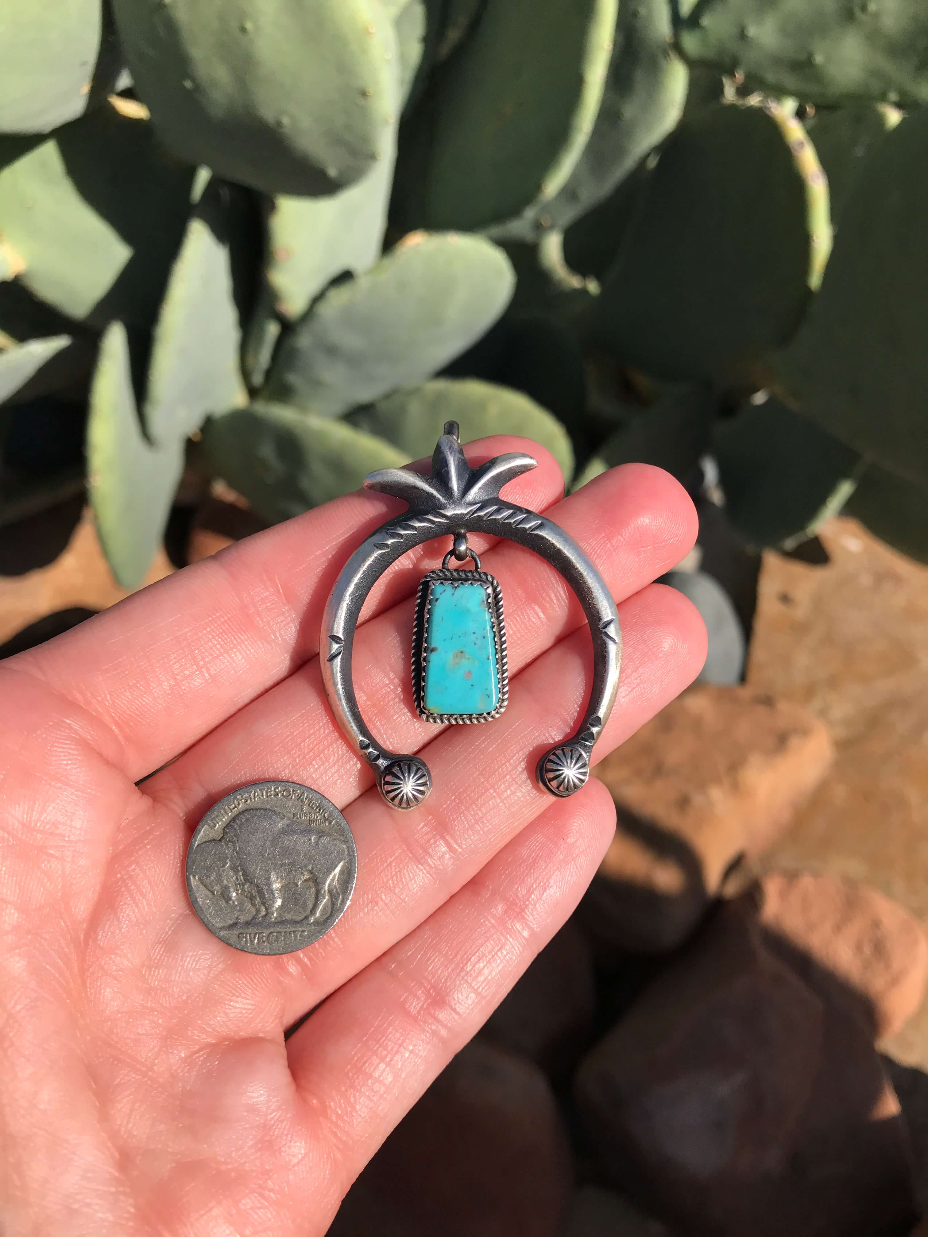 The Naja Pendant, 63-Pendants-Calli Co., Turquoise and Silver Jewelry, Native American Handmade, Zuni Tribe, Navajo Tribe, Brock Texas