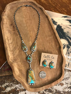 The Hillcrest Lariat Necklace Set-Necklaces-Calli Co., Turquoise and Silver Jewelry, Native American Handmade, Zuni Tribe, Navajo Tribe, Brock Texas