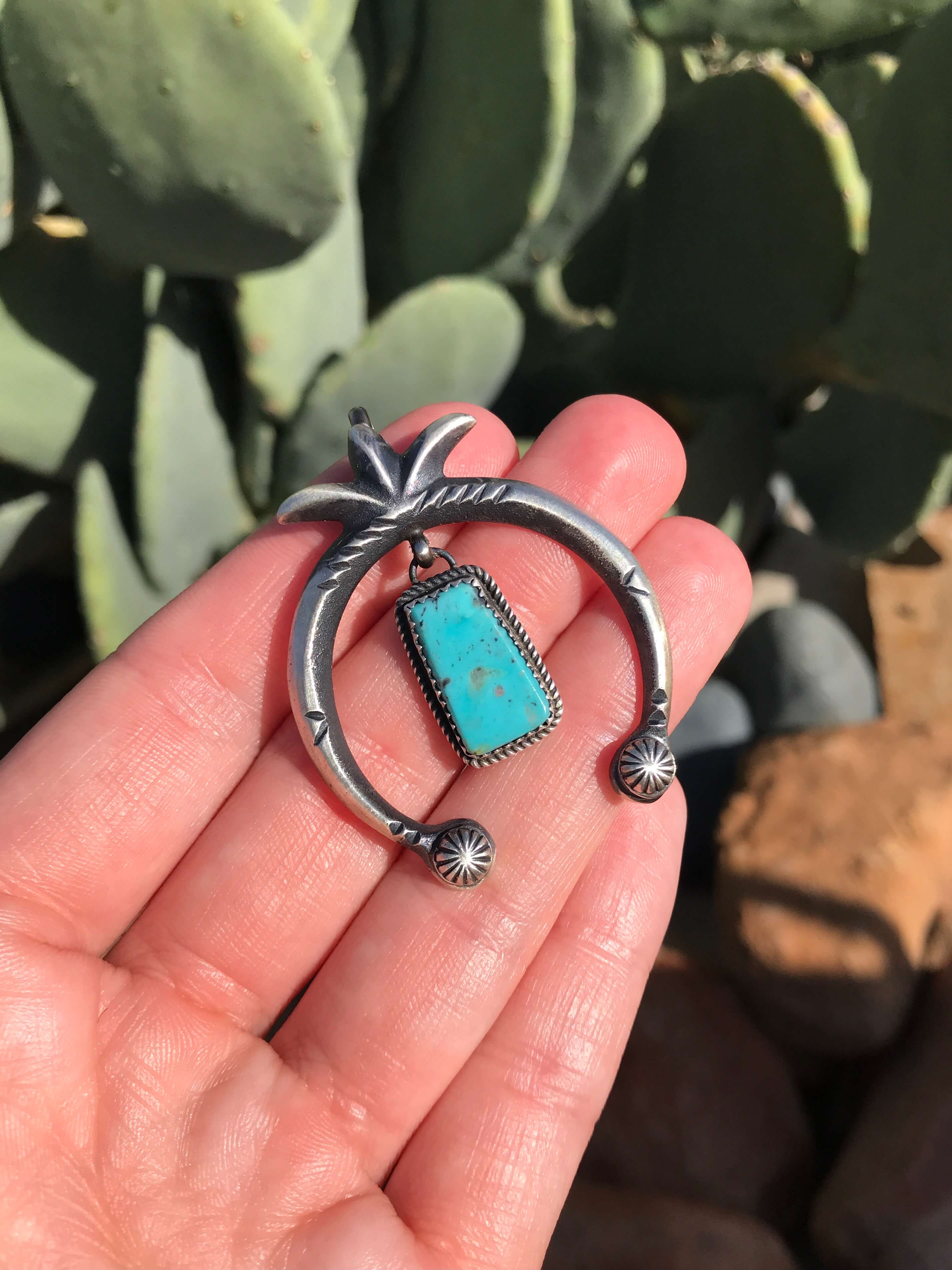 The Naja Pendant, 63-Pendants-Calli Co., Turquoise and Silver Jewelry, Native American Handmade, Zuni Tribe, Navajo Tribe, Brock Texas