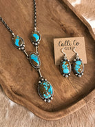 The Copeland Lariat Necklace Set, 25-Necklaces-Calli Co., Turquoise and Silver Jewelry, Native American Handmade, Zuni Tribe, Navajo Tribe, Brock Texas