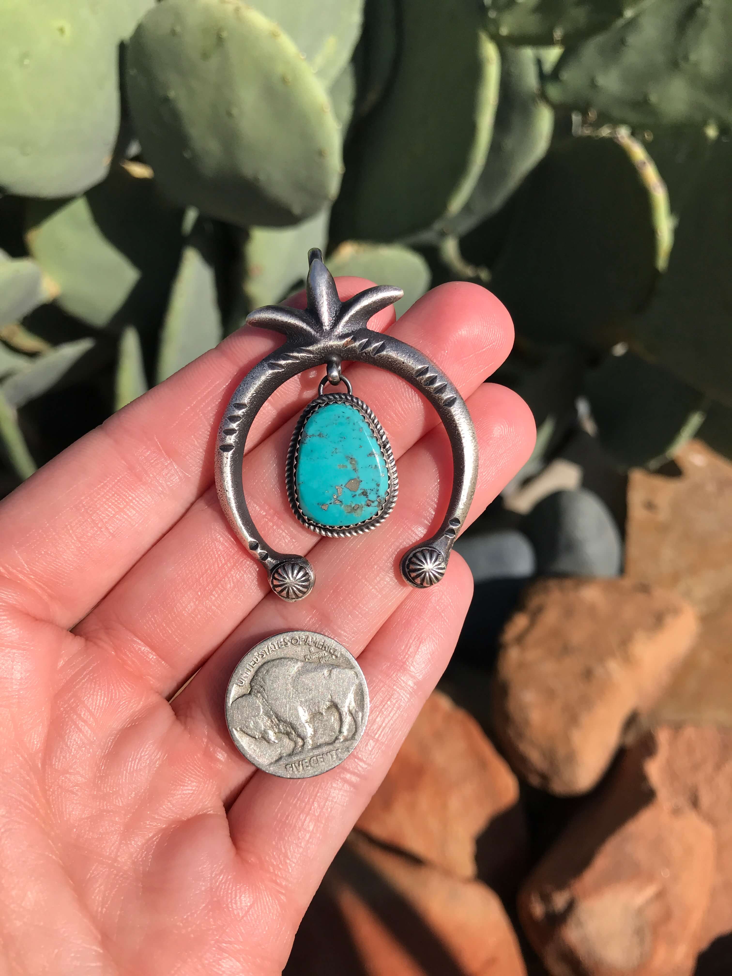 The Naja Pendant, 60-Pendants-Calli Co., Turquoise and Silver Jewelry, Native American Handmade, Zuni Tribe, Navajo Tribe, Brock Texas