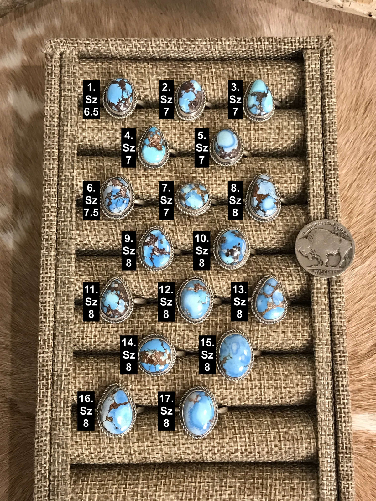 The Tolleson Rings-Rings-Calli Co., Turquoise and Silver Jewelry, Native American Handmade, Zuni Tribe, Navajo Tribe, Brock Texas