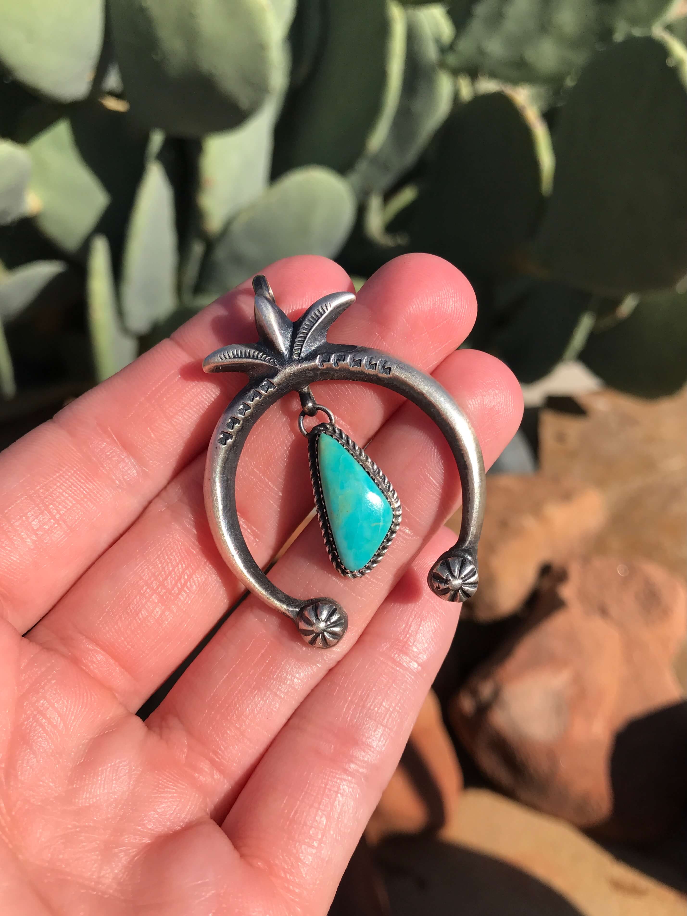 The Naja Pendant, 62-Pendants-Calli Co., Turquoise and Silver Jewelry, Native American Handmade, Zuni Tribe, Navajo Tribe, Brock Texas