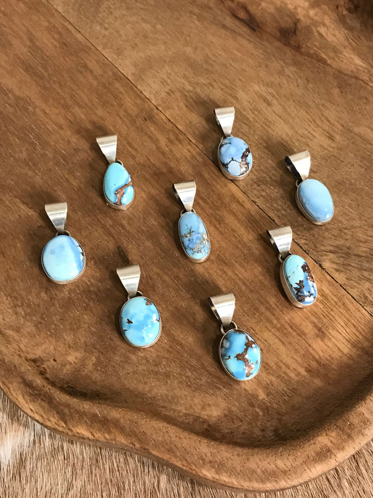 The Salgado Pendants-Pendants-Calli Co., Turquoise and Silver Jewelry, Native American Handmade, Zuni Tribe, Navajo Tribe, Brock Texas