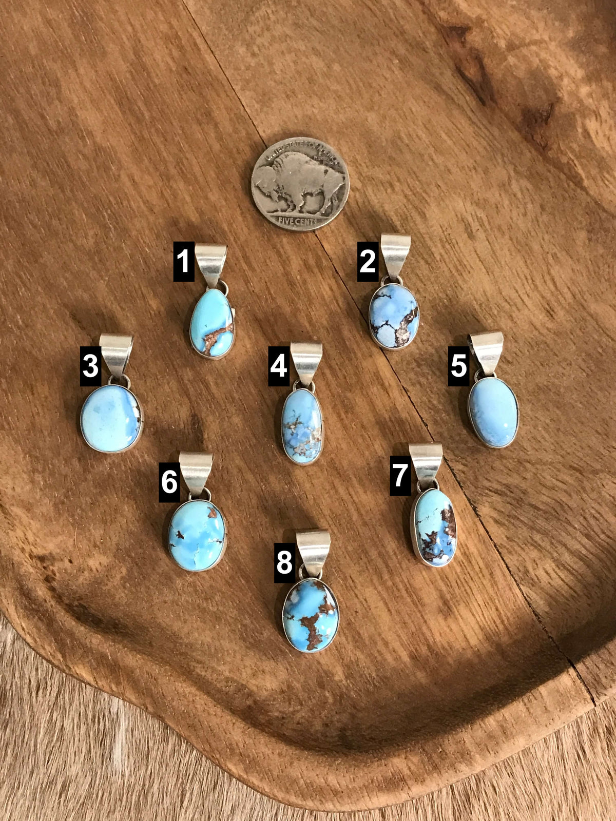 The Salgado Pendants-Pendants-Calli Co., Turquoise and Silver Jewelry, Native American Handmade, Zuni Tribe, Navajo Tribe, Brock Texas