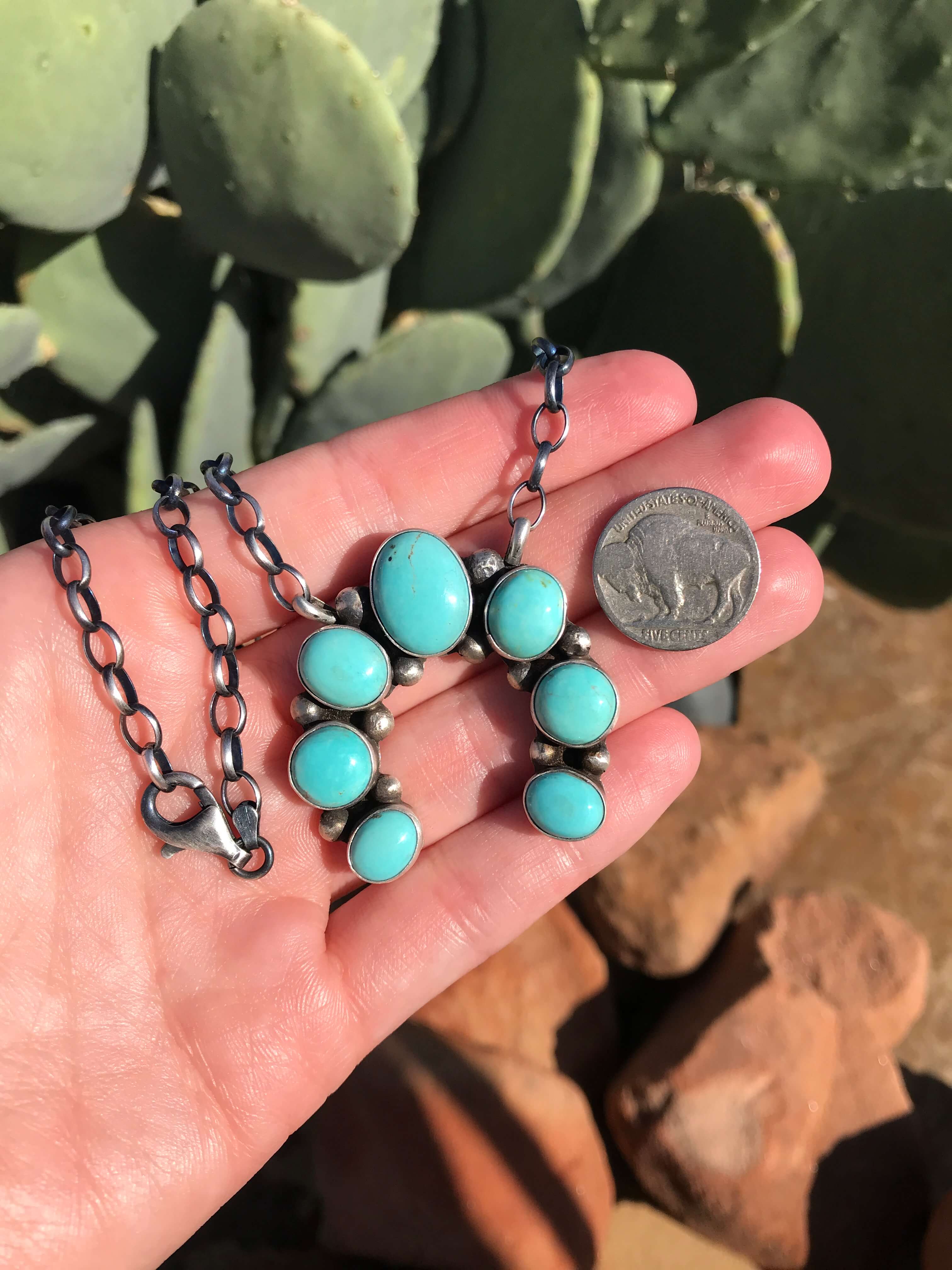 The Naja Necklace, 12-Necklaces-Calli Co., Turquoise and Silver Jewelry, Native American Handmade, Zuni Tribe, Navajo Tribe, Brock Texas