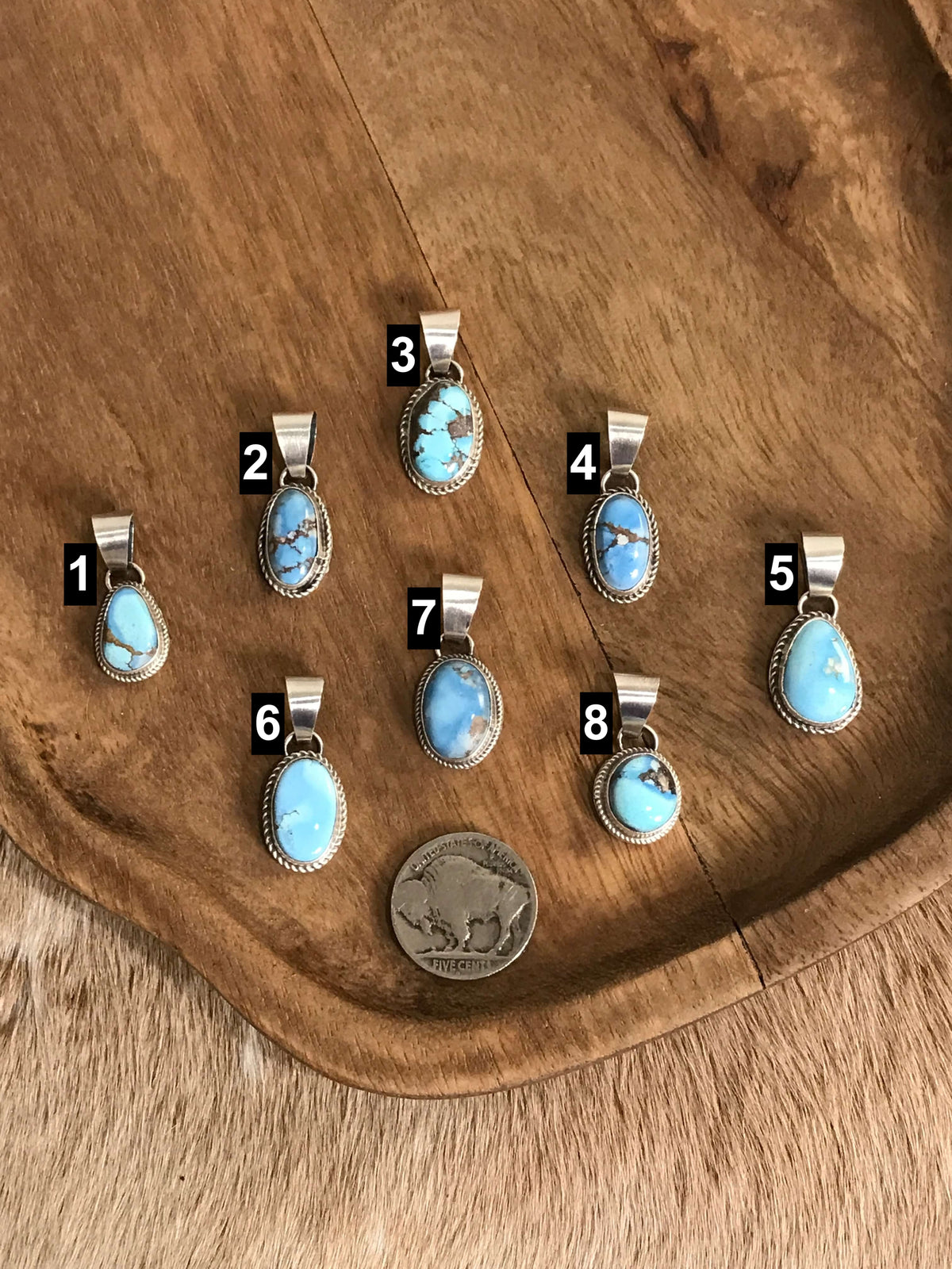 The Alana Pendants-Pendants-Calli Co., Turquoise and Silver Jewelry, Native American Handmade, Zuni Tribe, Navajo Tribe, Brock Texas