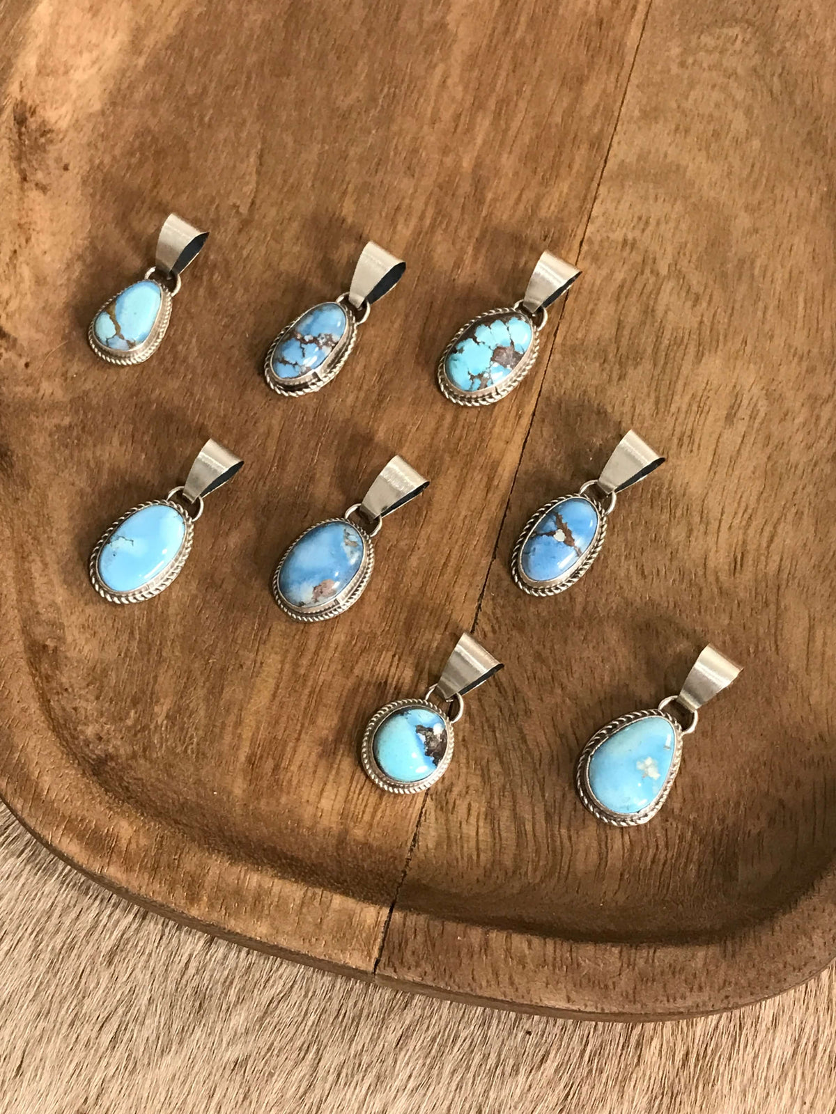 The Alana Pendants-Pendants-Calli Co., Turquoise and Silver Jewelry, Native American Handmade, Zuni Tribe, Navajo Tribe, Brock Texas
