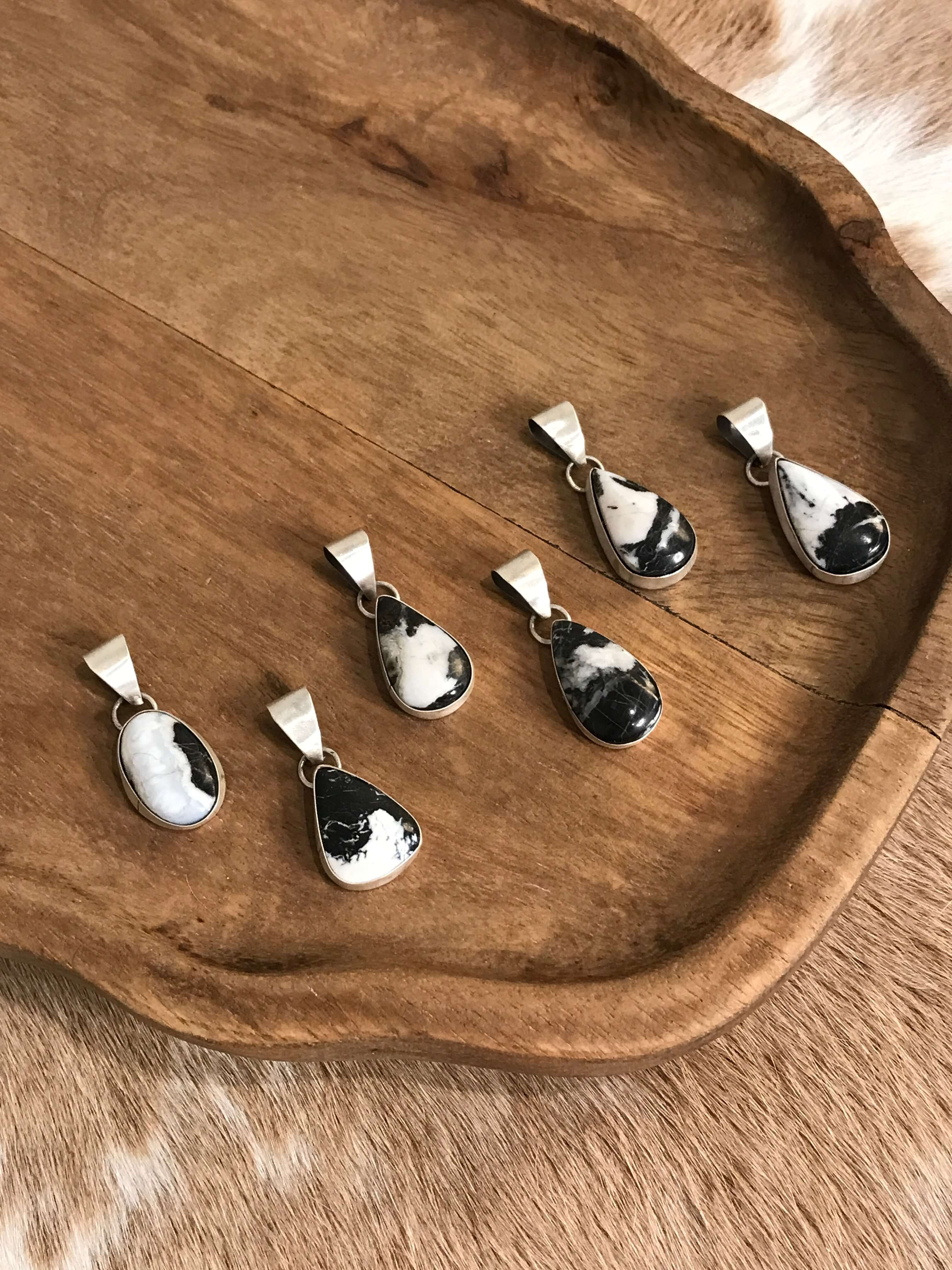 The Coy White Buffalo Pendants-Pendants-Calli Co., Turquoise and Silver Jewelry, Native American Handmade, Zuni Tribe, Navajo Tribe, Brock Texas