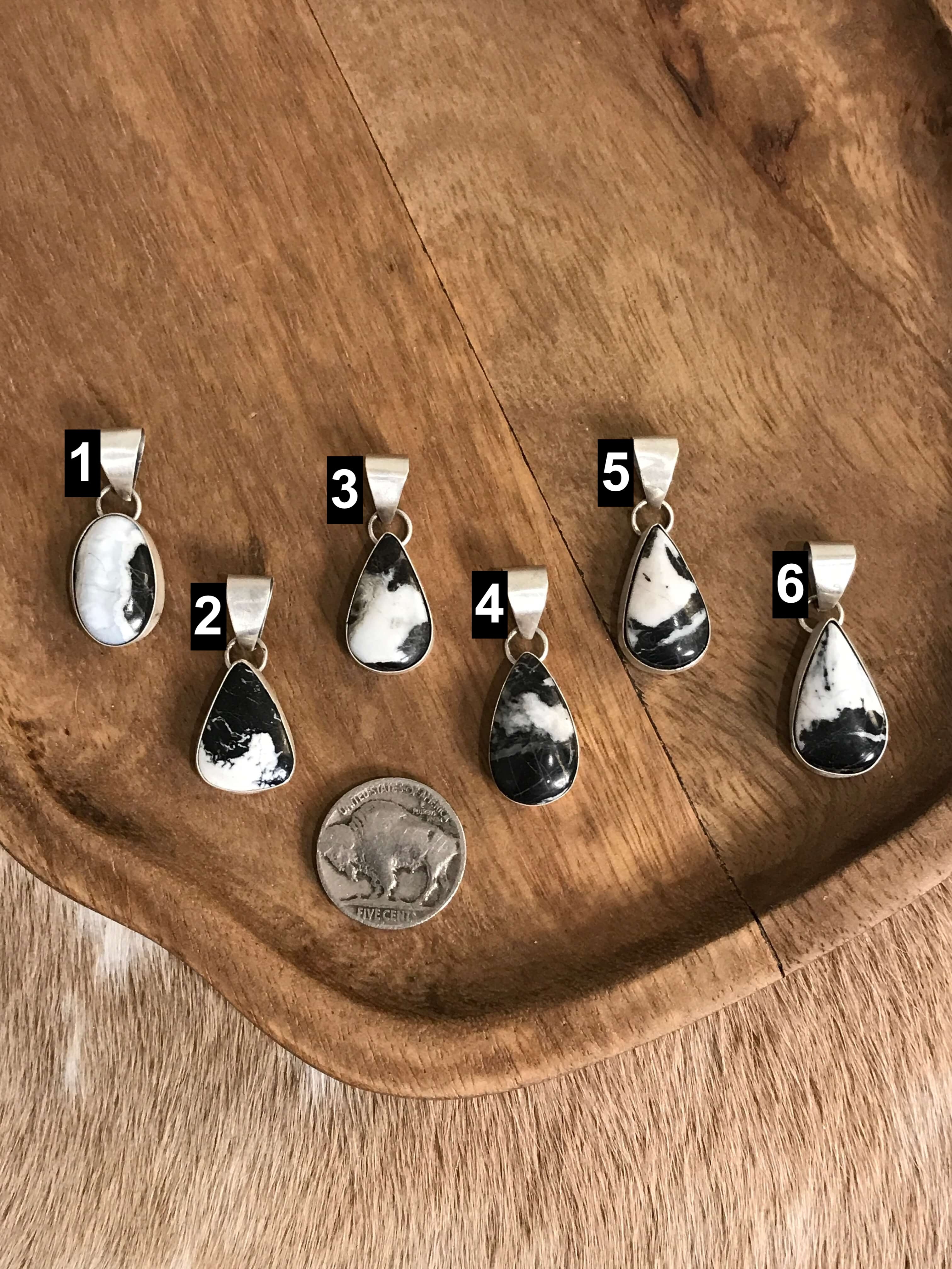 The Coy White Buffalo Pendants-Pendants-Calli Co., Turquoise and Silver Jewelry, Native American Handmade, Zuni Tribe, Navajo Tribe, Brock Texas
