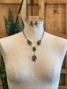The Dolliver Lariat Necklace Set-Necklaces-Calli Co., Turquoise and Silver Jewelry, Native American Handmade, Zuni Tribe, Navajo Tribe, Brock Texas