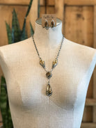 The Santa Cruz Lariat Necklace Set-Necklaces-Calli Co., Turquoise and Silver Jewelry, Native American Handmade, Zuni Tribe, Navajo Tribe, Brock Texas