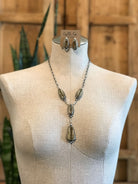 The Rio Lobo Lariat Necklace Set-Necklaces-Calli Co., Turquoise and Silver Jewelry, Native American Handmade, Zuni Tribe, Navajo Tribe, Brock Texas