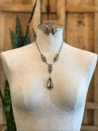 The Rio Lobo Lariat Necklace Set-Necklaces-Calli Co., Turquoise and Silver Jewelry, Native American Handmade, Zuni Tribe, Navajo Tribe, Brock Texas