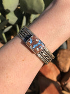 The Triple Twist Turquoise Cuff-Bracelets & Cuffs-Calli Co., Turquoise and Silver Jewelry, Native American Handmade, Zuni Tribe, Navajo Tribe, Brock Texas