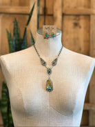 The Hillcrest Lariat Necklace Set-Necklaces-Calli Co., Turquoise and Silver Jewelry, Native American Handmade, Zuni Tribe, Navajo Tribe, Brock Texas
