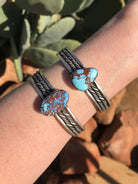 The Double Twist Turquoise Cuffs-Bracelets & Cuffs-Calli Co., Turquoise and Silver Jewelry, Native American Handmade, Zuni Tribe, Navajo Tribe, Brock Texas