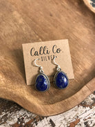 The Jude Lapis Dangles, 3-Earrings-Calli Co., Turquoise and Silver Jewelry, Native American Handmade, Zuni Tribe, Navajo Tribe, Brock Texas