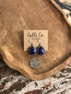 The Jude Lapis Dangles, 3-Earrings-Calli Co., Turquoise and Silver Jewelry, Native American Handmade, Zuni Tribe, Navajo Tribe, Brock Texas