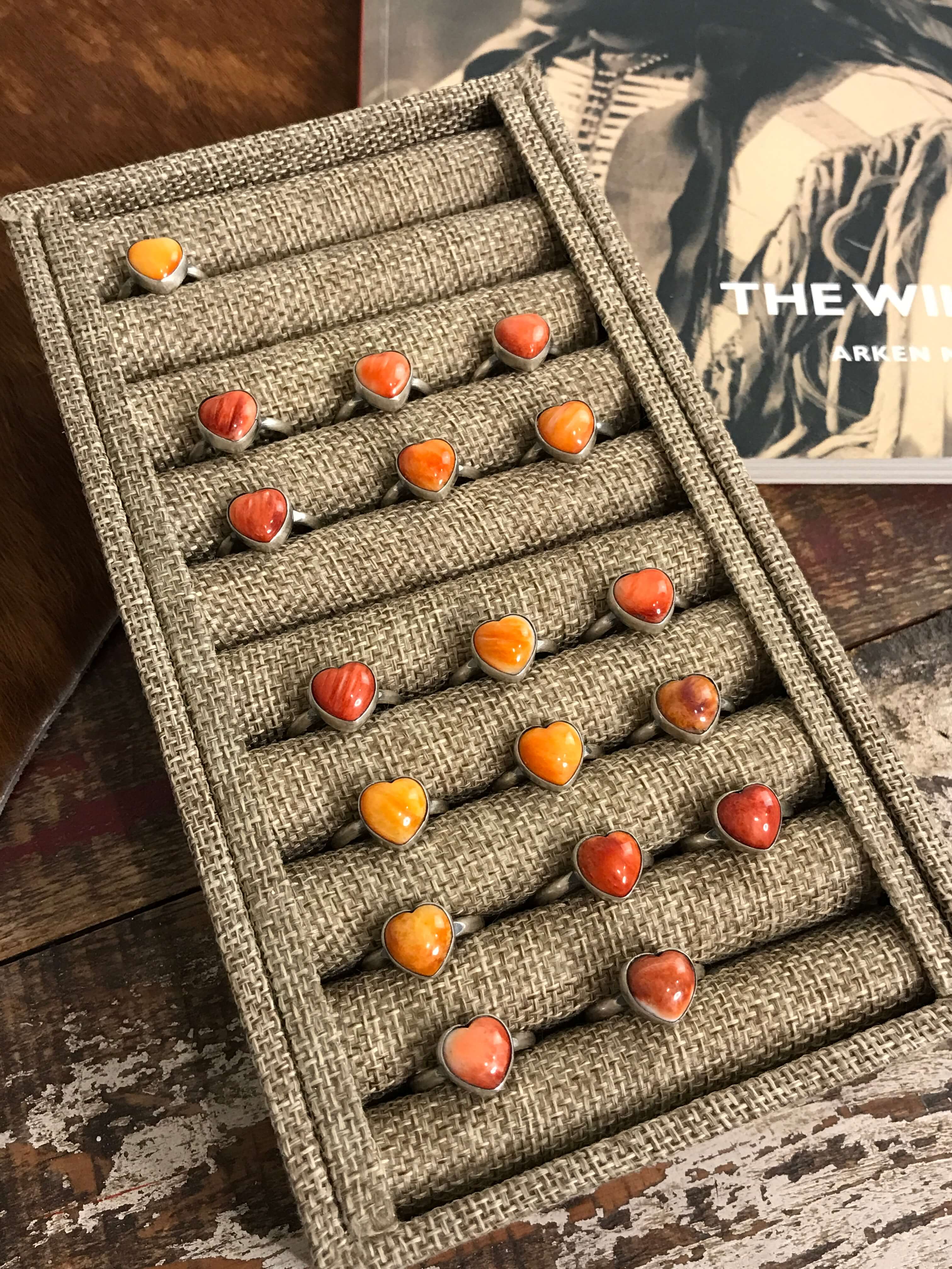 The Jojo Heart Rings-Rings-Calli Co., Turquoise and Silver Jewelry, Native American Handmade, Zuni Tribe, Navajo Tribe, Brock Texas