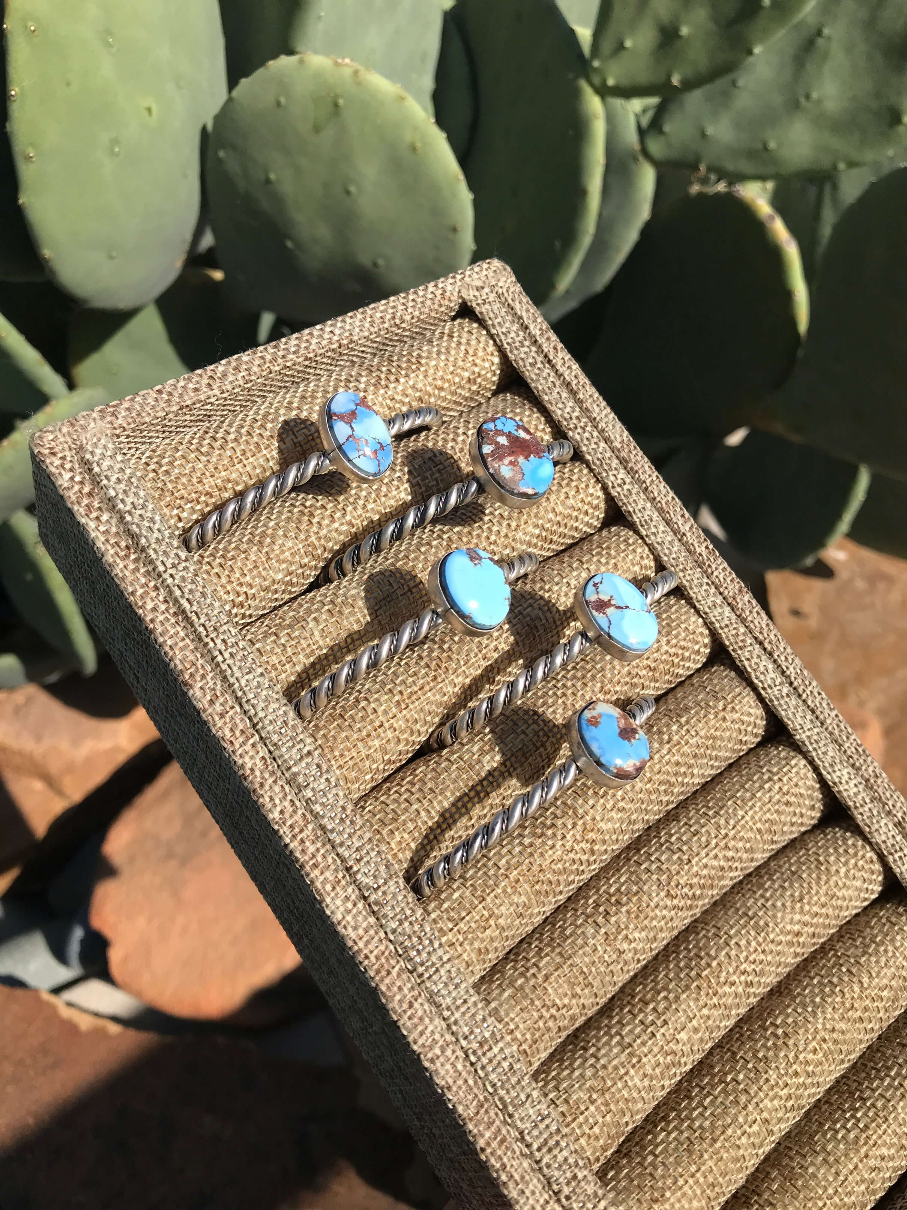 The Twisted Turquoise Cuffs-Bracelets & Cuffs-Calli Co., Turquoise and Silver Jewelry, Native American Handmade, Zuni Tribe, Navajo Tribe, Brock Texas