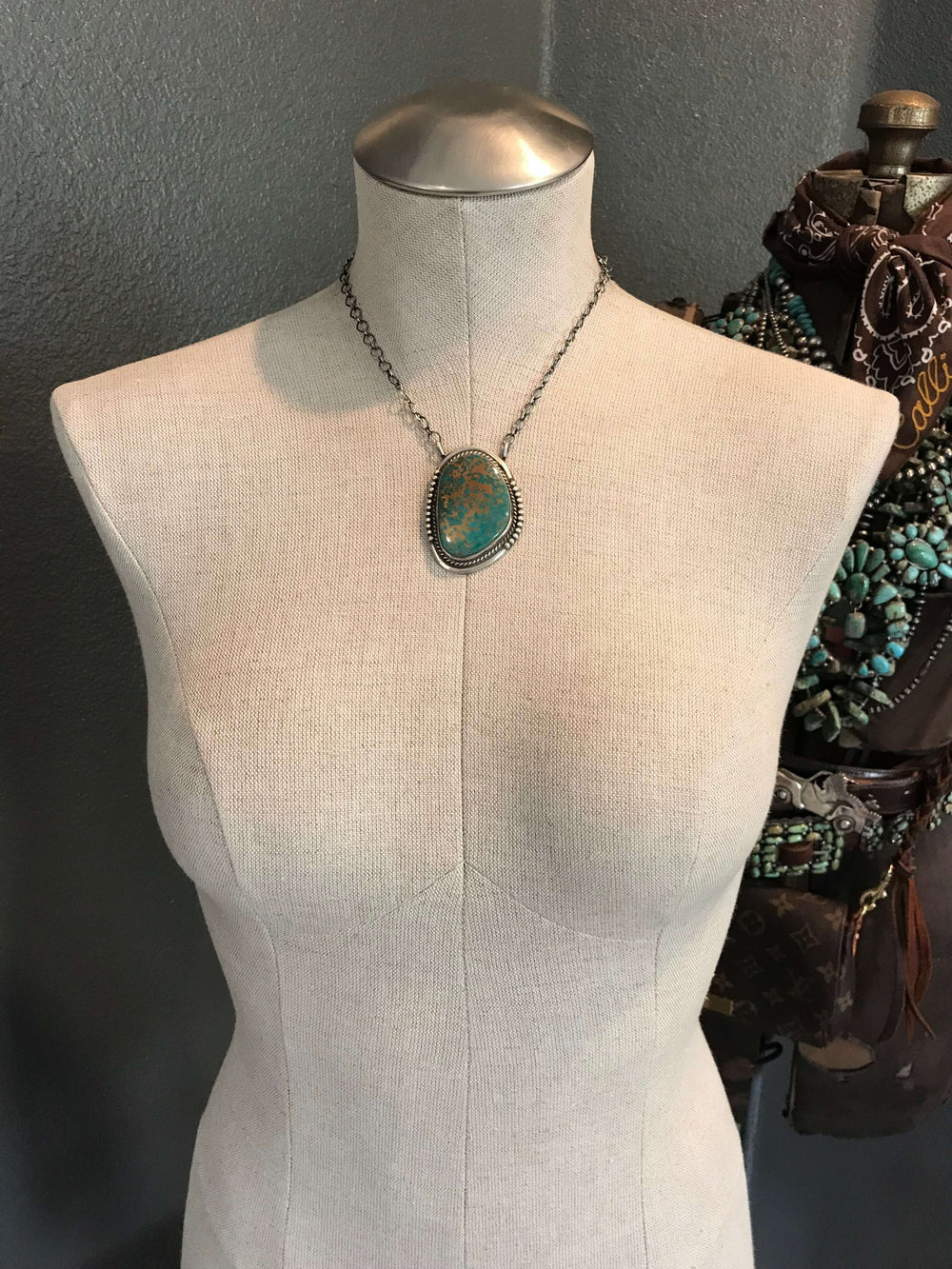 The Shipley Necklace-Necklaces-Calli Co., Turquoise and Silver Jewelry, Native American Handmade, Zuni Tribe, Navajo Tribe, Brock Texas