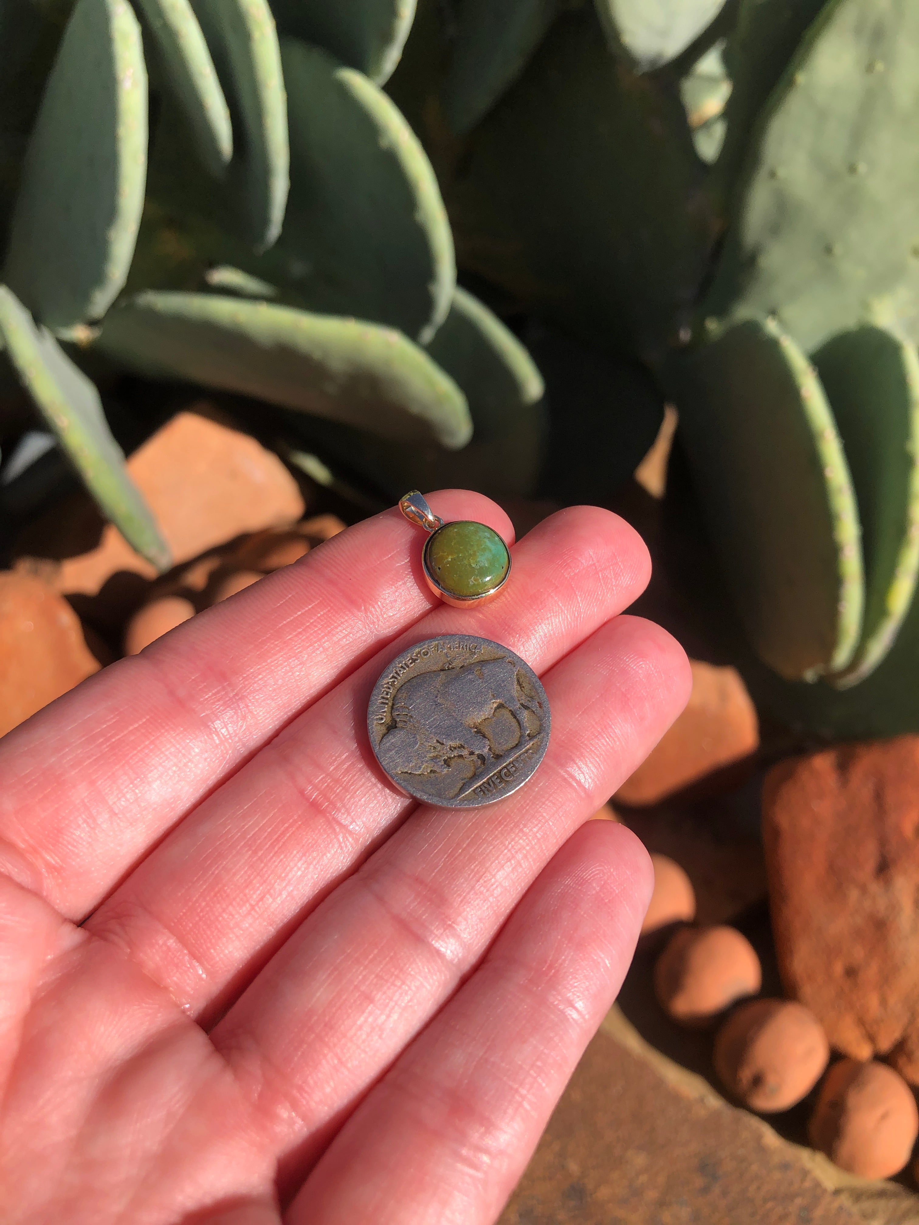 The Nordic 14k and Turquoise Pendant, 16-Pendants-Calli Co., Turquoise and Silver Jewelry, Native American Handmade, Zuni Tribe, Navajo Tribe, Brock Texas