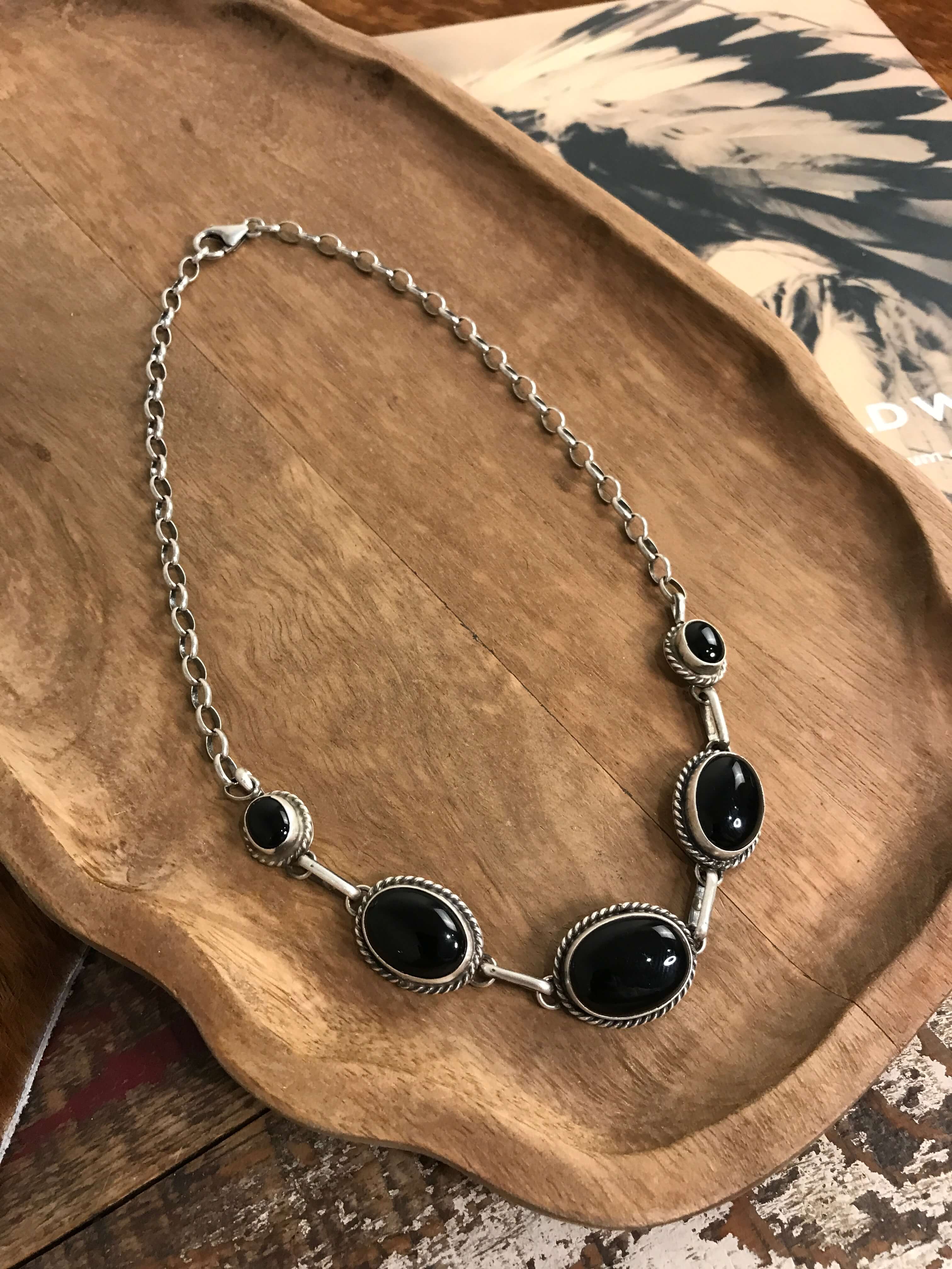 The Kelowna Statement Necklace-Necklaces-Calli Co., Turquoise and Silver Jewelry, Native American Handmade, Zuni Tribe, Navajo Tribe, Brock Texas