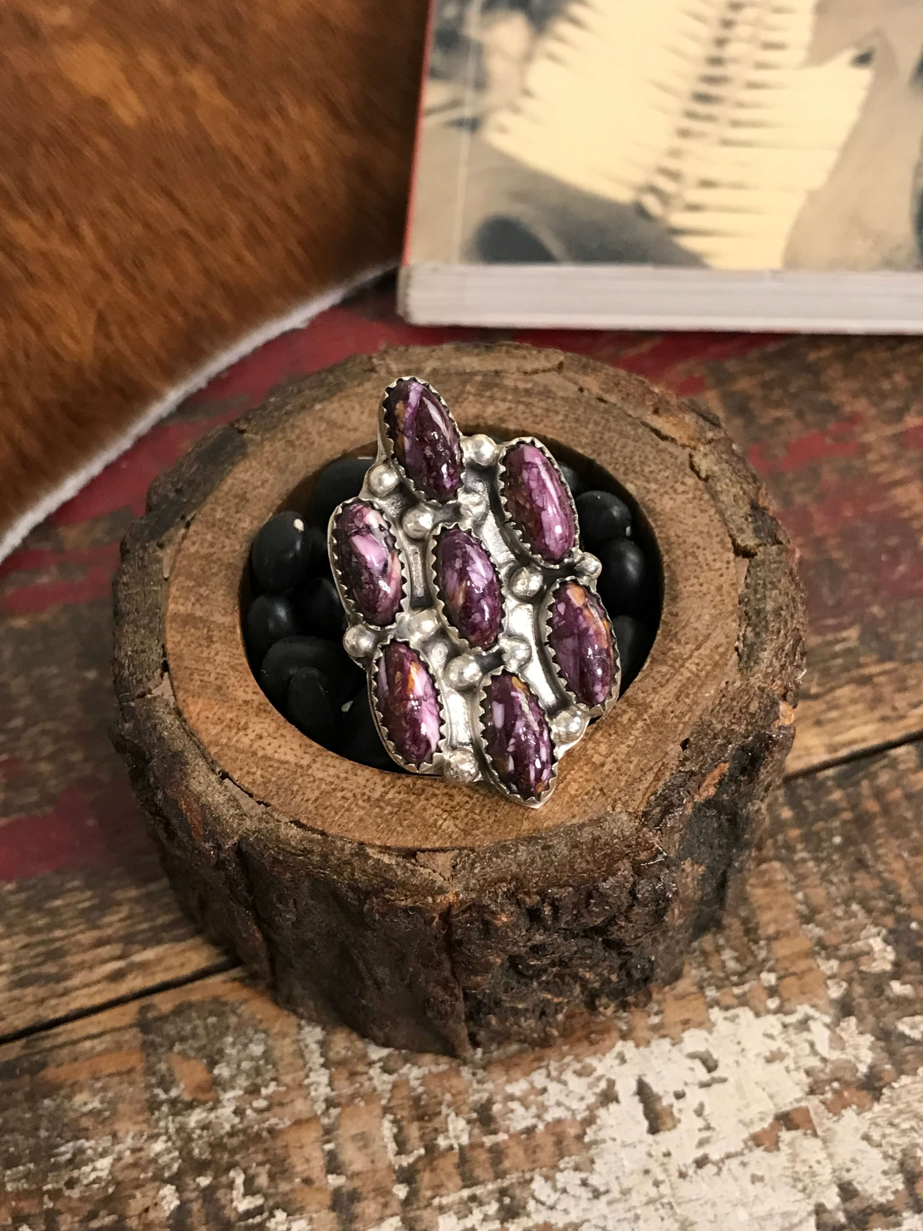 The Thorsby Ring 1, Sz 8.5-Rings-Calli Co., Turquoise and Silver Jewelry, Native American Handmade, Zuni Tribe, Navajo Tribe, Brock Texas