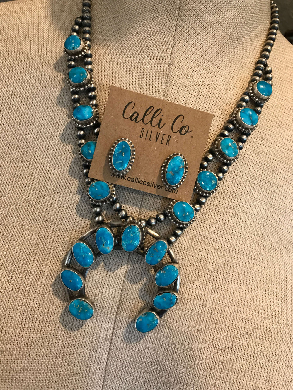 The Tullo Turquoise Ribbon Necklace, 3 – Calli Co. Silver