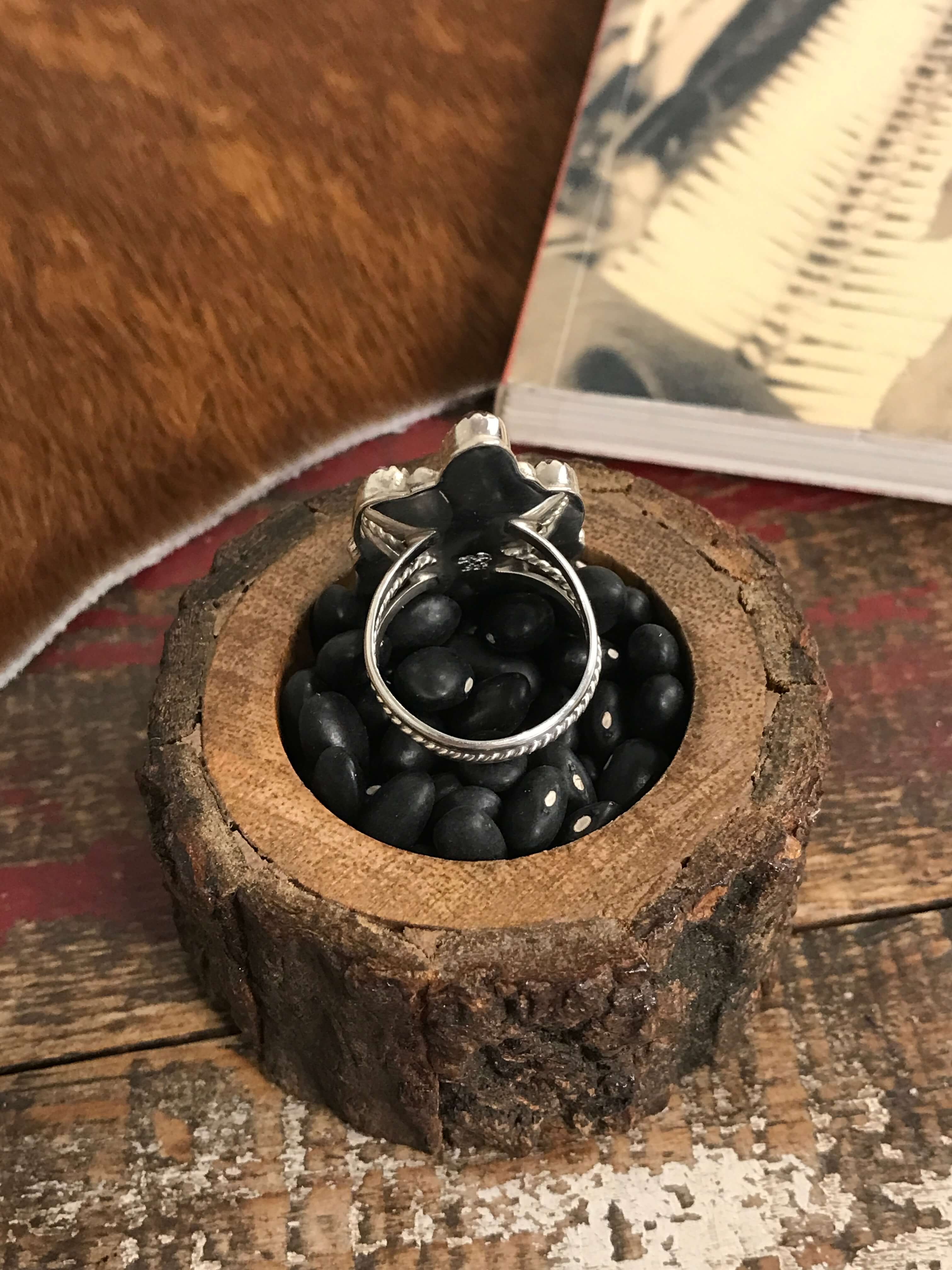 The Thorsby Ring 1, Sz 8.5-Rings-Calli Co., Turquoise and Silver Jewelry, Native American Handmade, Zuni Tribe, Navajo Tribe, Brock Texas