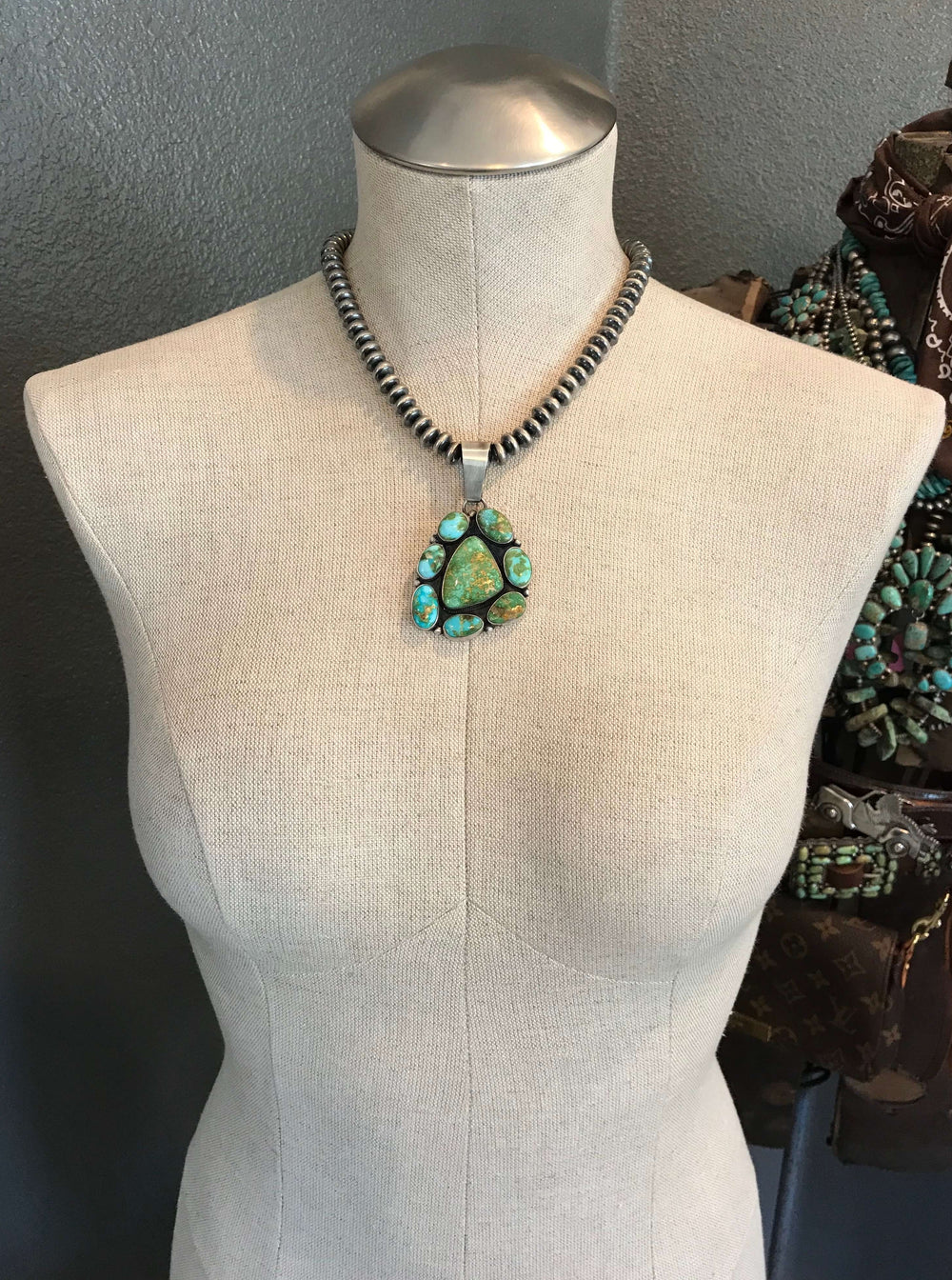 The Stockton Pendant-Pendants-Calli Co., Turquoise and Silver Jewelry, Native American Handmade, Zuni Tribe, Navajo Tribe, Brock Texas