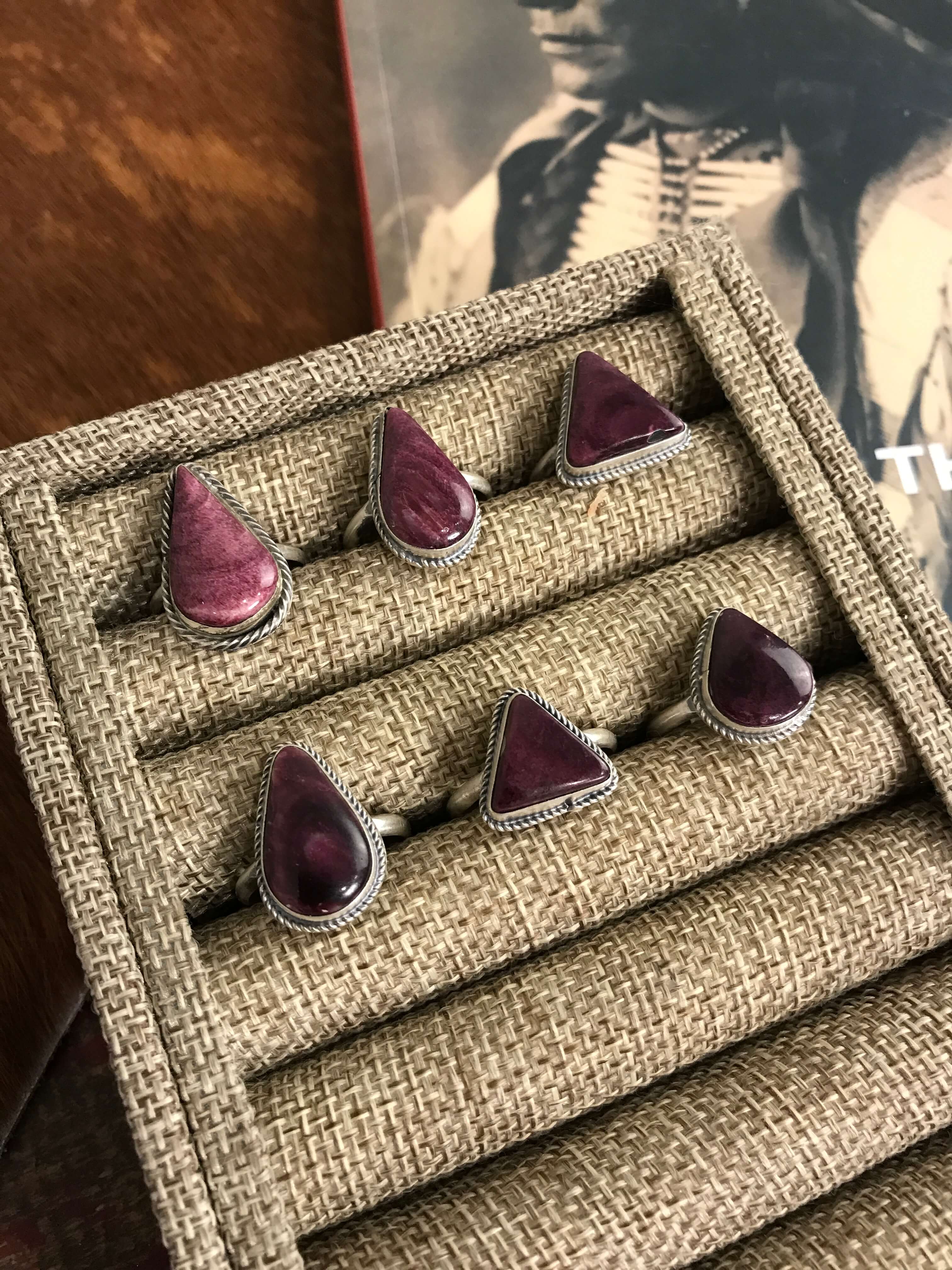 The Madrid Rings in Spiny-Rings-Calli Co., Turquoise and Silver Jewelry, Native American Handmade, Zuni Tribe, Navajo Tribe, Brock Texas