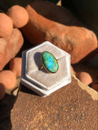The London 14k and Turquoise Ring 12, Sz 7-Rings-Calli Co., Turquoise and Silver Jewelry, Native American Handmade, Zuni Tribe, Navajo Tribe, Brock Texas