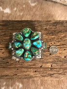 The Wellton Turquoise Cluster Cuff-Bracelets & Cuffs-Calli Co., Turquoise and Silver Jewelry, Native American Handmade, Zuni Tribe, Navajo Tribe, Brock Texas