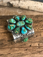 The Wellton Turquoise Cluster Cuff-Bracelets & Cuffs-Calli Co., Turquoise and Silver Jewelry, Native American Handmade, Zuni Tribe, Navajo Tribe, Brock Texas