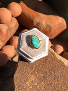 The London 14k and Turquoise Ring 12, Sz 7-Rings-Calli Co., Turquoise and Silver Jewelry, Native American Handmade, Zuni Tribe, Navajo Tribe, Brock Texas