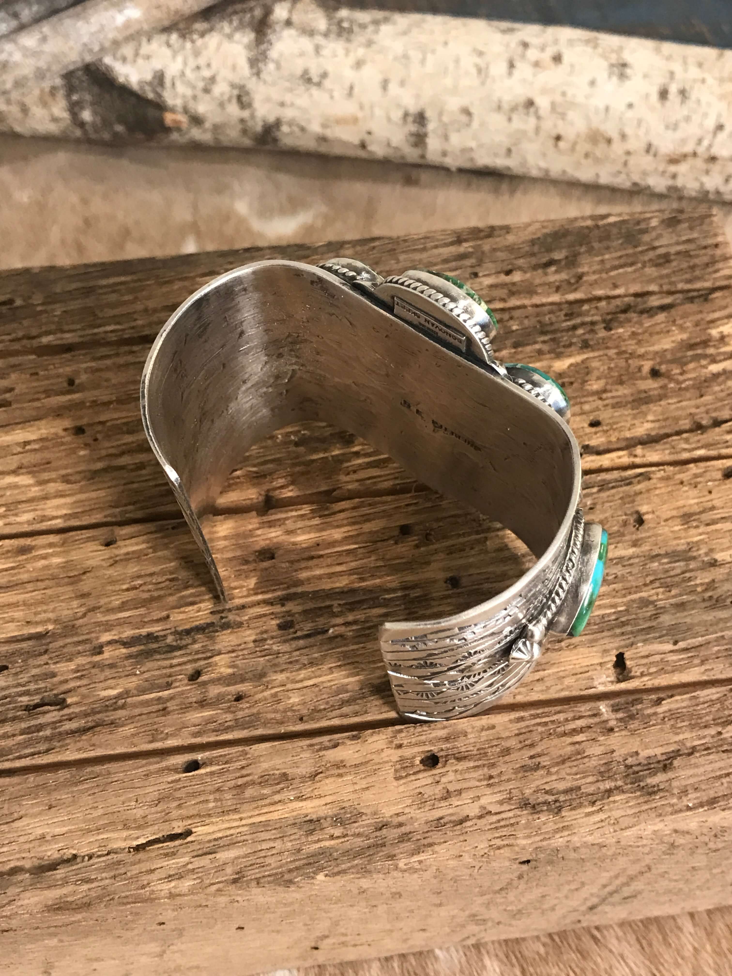 The Wellton Turquoise Cluster Cuff-Bracelets & Cuffs-Calli Co., Turquoise and Silver Jewelry, Native American Handmade, Zuni Tribe, Navajo Tribe, Brock Texas